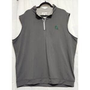 Peter Millar Galway Men's 2XL Performance Quarter Zip Vest Michigan State Logo